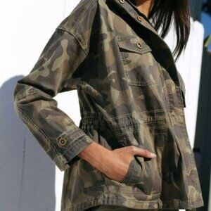 Anthropologie | Marrakech Camo Cinched Waist Utility Barn Jacket | Medium